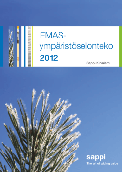 EMAS- ympäristöselonteko 2012