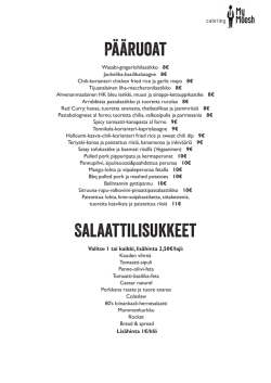 P&auml;&auml;ruoat Salaattilisukkeet - MyMoosh Catering Helsinki