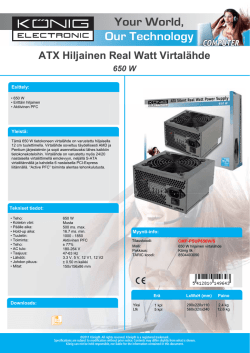 ATX Hiljainen Real Watt Virtalähde 650 W