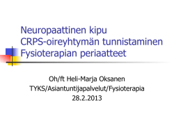 Neuropaattinen kipu CRPS-oireyhtymän tunnistaminen