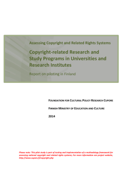 Copyright-related Research and Study Programs in