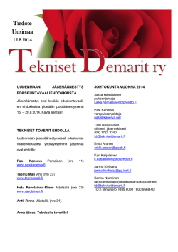 Uusimaa/2014 - Tekniset Demarit ry
