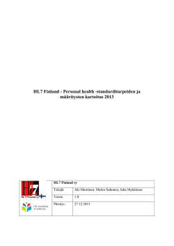 HL7 Finland - Personal health -standarditarpeiden