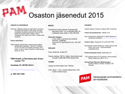 Osaston jäsenedut 2015 - PAM - Hotelli- ja ravintola