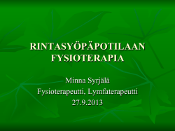 rintasyöpäpotilaan fysioterapia - Suomen päiväkirurginen yhdistys
