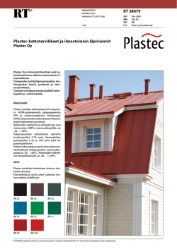 RT 38079 Plastec-kattotarvikkeet ja ilmastoinnin läpiviennit