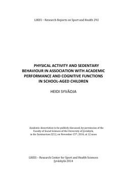 physical activity and sedentary behaviour in association with