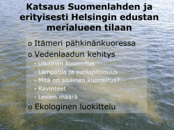 Katsaus Suomenlahden ja erityisesti Helsingin edustan merialueen
