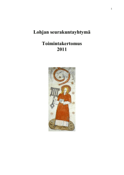 Lohjan seurakuntayhtymän tilinpäätös 2011 Toimintakertomus