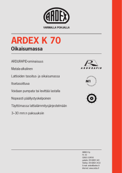 ARDEX K 70 Oikaisumassa