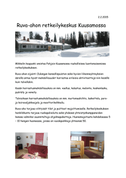 Ruva-ahon retkeilykeskus Kuusamossa