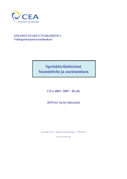 CEA 4001 sprinklerisäännöt - SPR