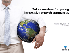 Tekes services for young innovative growth companies