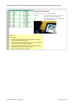 AB-Excel harjoitus: JOS- ja JA-funktiot, objektin lisääminen sekä