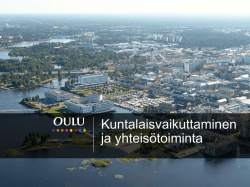 Kuntalaisvaikuttaminen ja yhteisötoiminta Oulussa