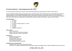 FC Honka Akatemia – Valmentajakoulutus 2011-2012
