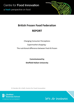 British Frozen Food Federation REPORT