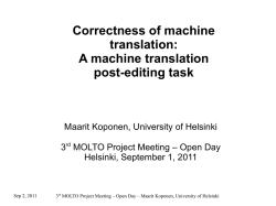 A machine translation post-editing task