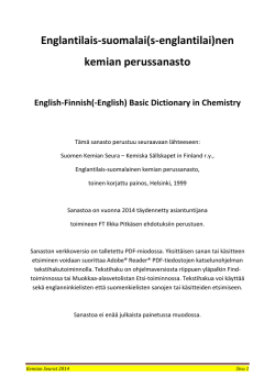 Englantilais-suomalainen kemian perussanasto