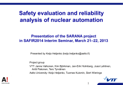Safety evaluation and reliability analysis of - SAFIR2014