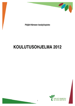 KOULUTUSOHJELMA 2012 - Päijät