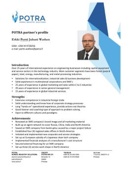 Pertti Wathen CV - POTRA Nordic Industry Solutions