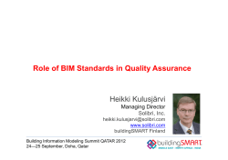 Role of BIM Standards in Quality Assurance Heikki