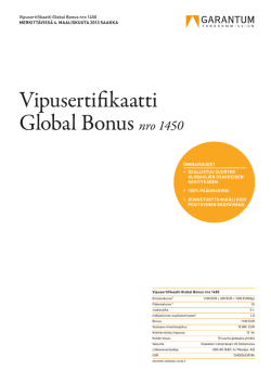 Vipusertifikaatti Global Bonus nro 1450
