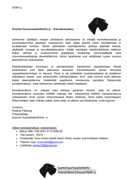 SSSK ry Suomen SuursnautseriKerho ry – Kannatusmaksu