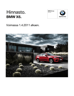 Lataa BMW X6-sarjan uusin hinnasto (PDF, 1463 KB)