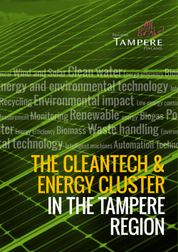 The CleanTeCh & energy ClusTer in The