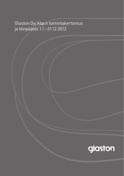 Tilinpäätös 2012 Glaston Oyj Abp (pdf