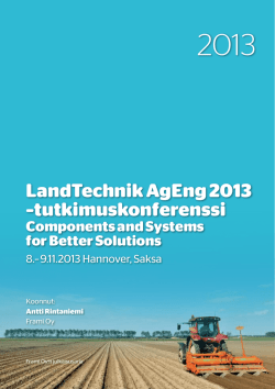 LandTechnik AgEng 2013 –tutkimuskonferenssi