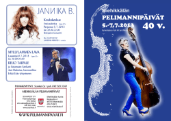 PELIMANNIPÄIVÄT 5.-7.7.2013
