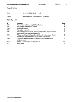 Pöytäkirja PDF-muodossa - Peruspalvelukuntayhtymä Kallio