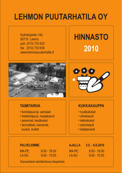 HINNASTO 2010 - Lehmon Puutarhatila