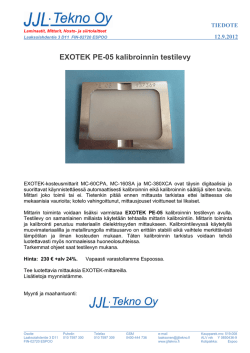 EXOTEK PE-05 kalibroinnin testilevy - JJL