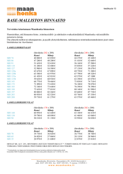 Base price list 2013 - Maanhonka Hirsitalot