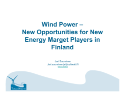 Wind Power – New Opportunities for New Energy Marget Players in