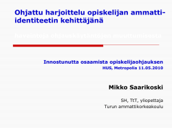 yliopettaja Mikko Saarikoski, Turun ammattikorkeakoulu