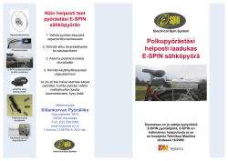 Polkupyörästäsi helposti laadukas E-SPIN sähköpyörä