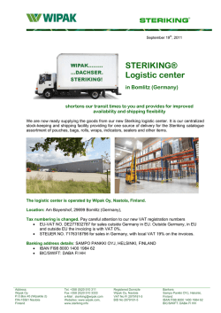 STERIKING® Logistic center