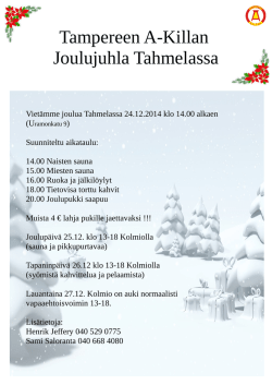 Tampereen A-Killan Joulujuhla Tahmelassa - Tampereen A