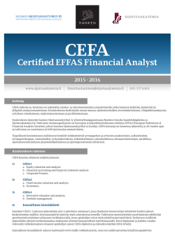 CEFA-tutkinto ja -koulutus 2015-2016