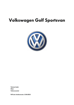 Volkswagen Golf Sportsvan tekniset tiedot, mitat ja varusteet
