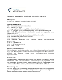 Infokirje Asema 11.4.2015 - Mikkelin Naisvoimistelijat ry