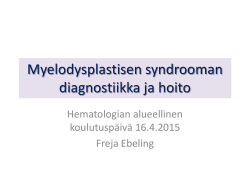 Ebeling Freja Myelodysplastisen syndrooman diagnostiikka
