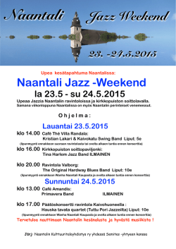 Naantali Jazz Weekendin ohjelma