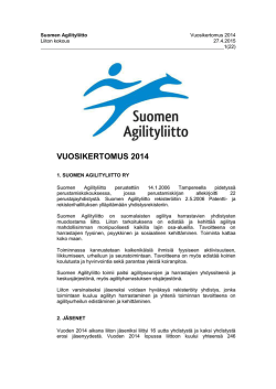 Vuosikertomus 2014 - Suomen Agilityliitto