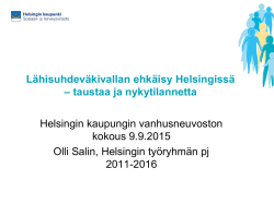 Lähisuhdeväkivallan ehkäisy Helsingissä
